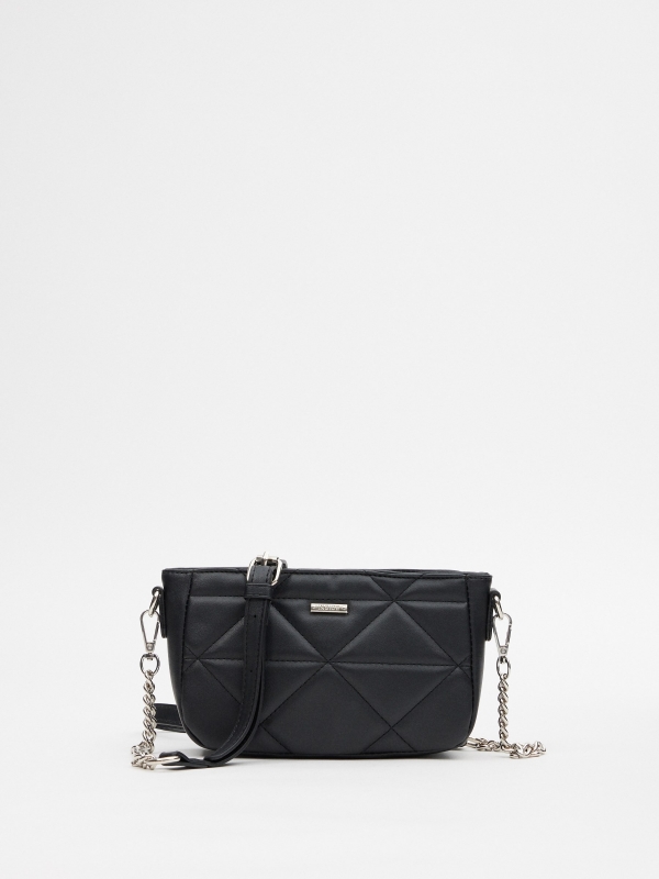 Crossbody bag with chain black detail view