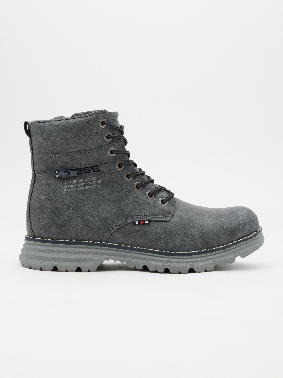 Mountaineering boot with zipper dark grey