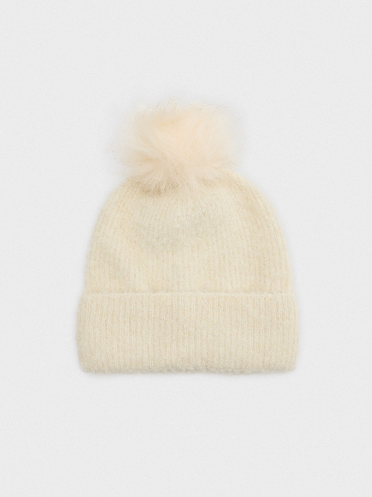 Gorro de malha macia bege