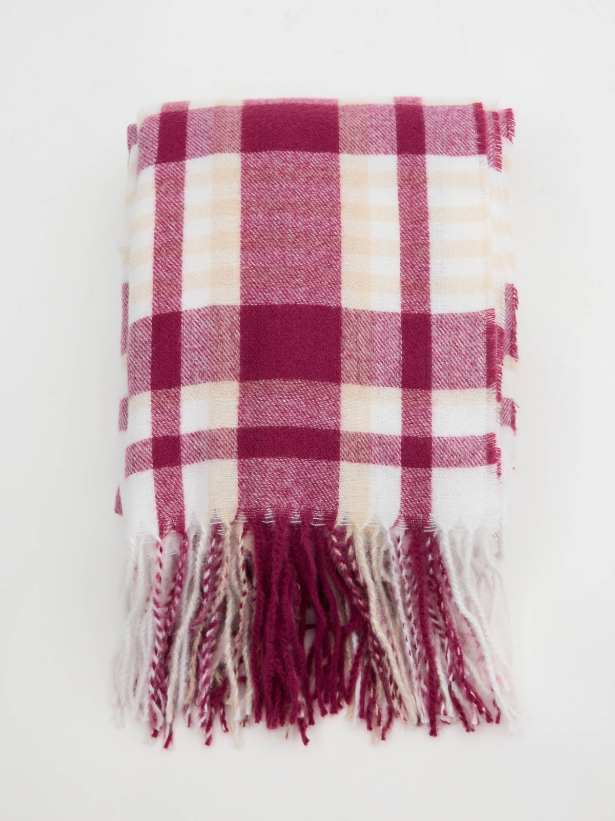 Plaid blanket scarf grey