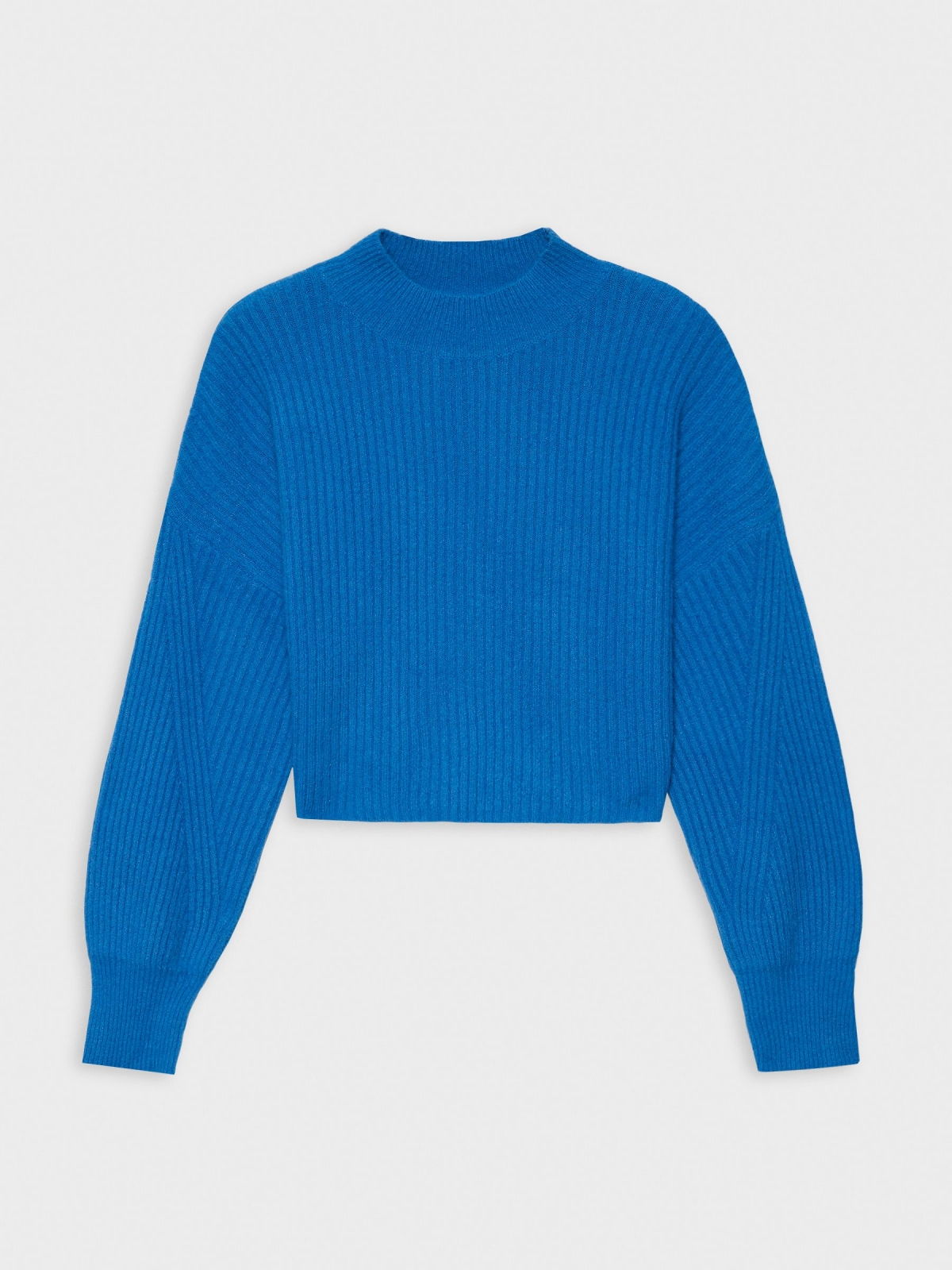  Perkins neck ribbed jumper blue