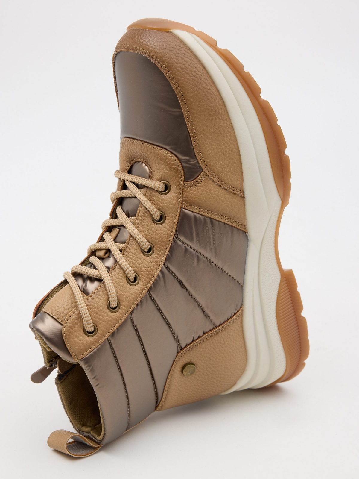 Nylon platform sports boot beige detail view