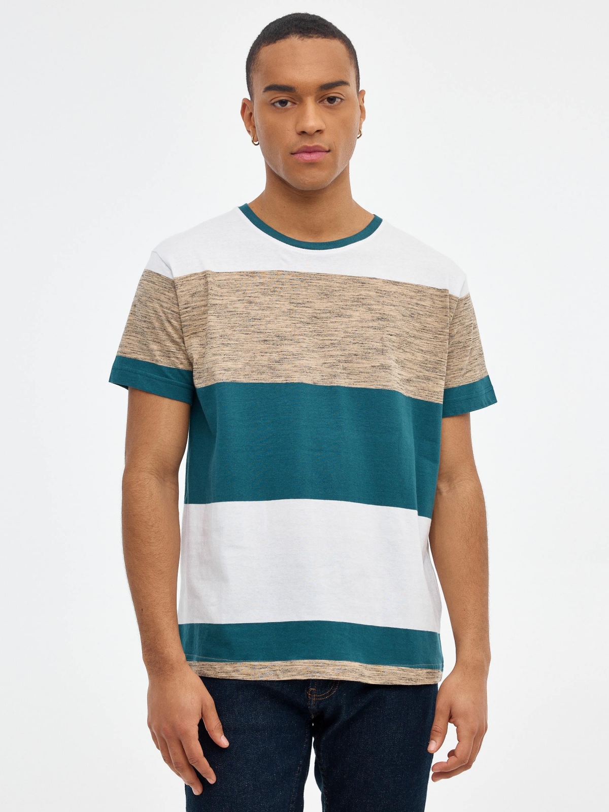 Camiseta color block print