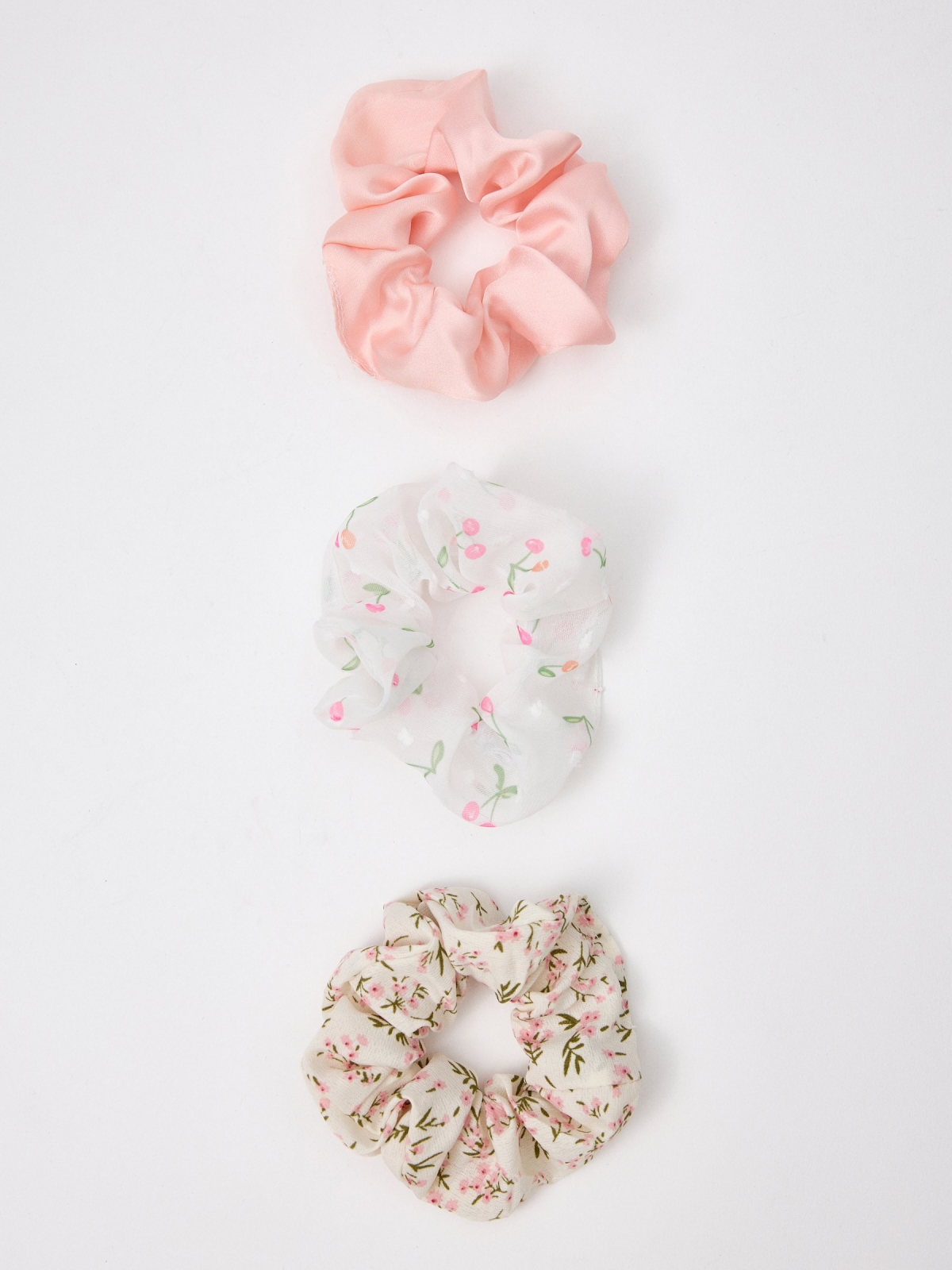 Pack 3 floral scrunchies multicolor