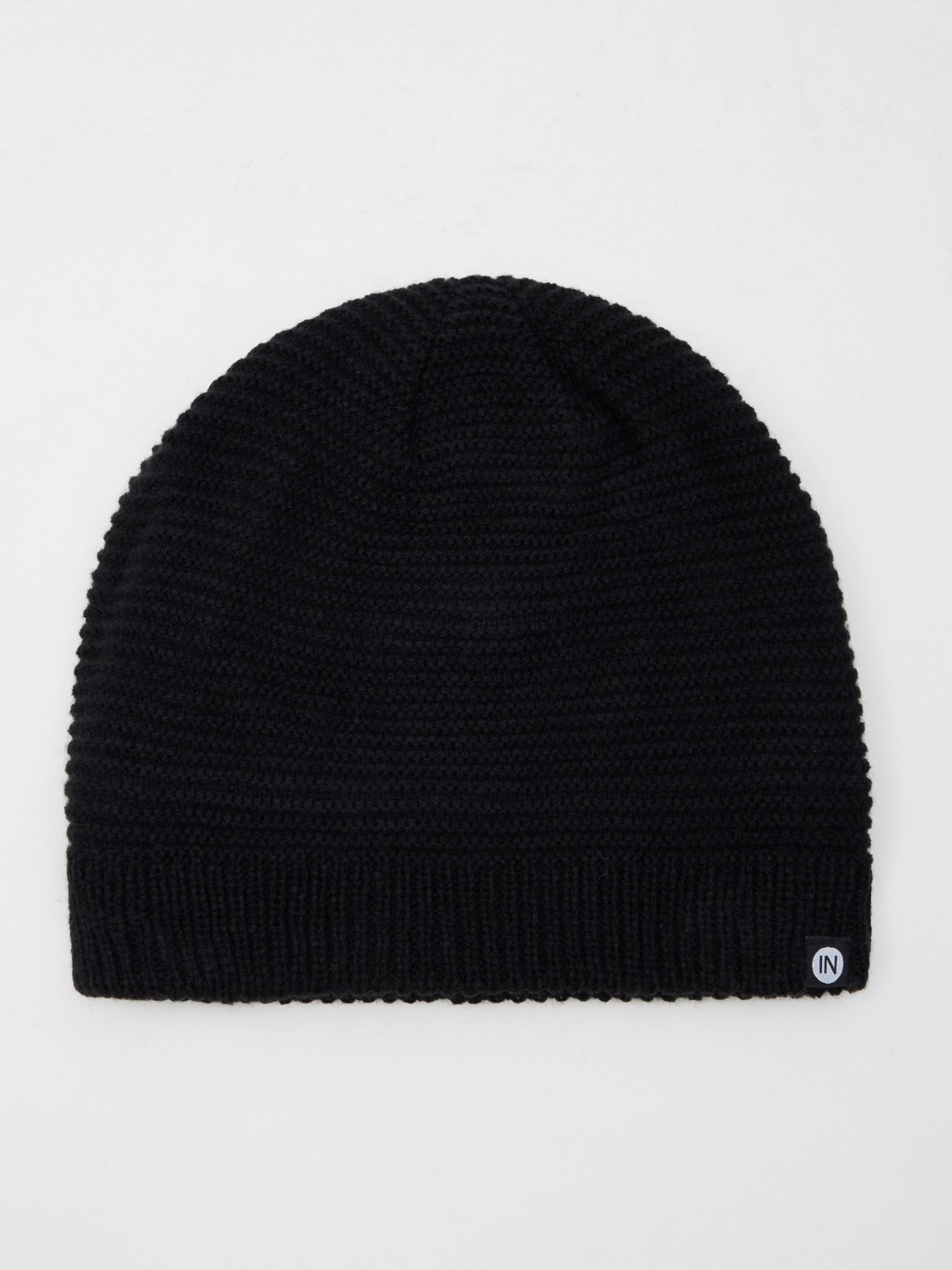 Gorro de punto con pelo negro