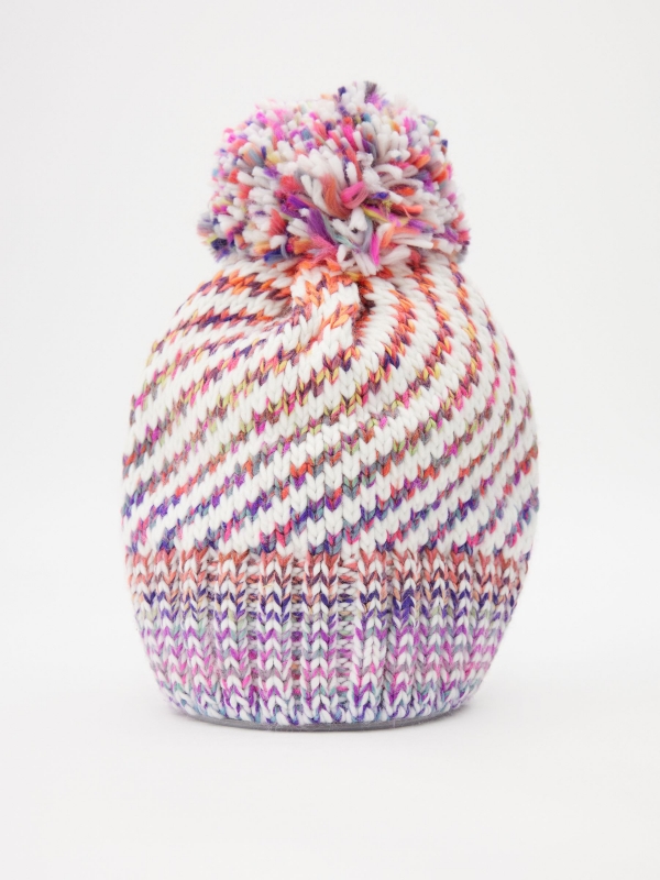 Gorro mujer multicolor pompón multicolor