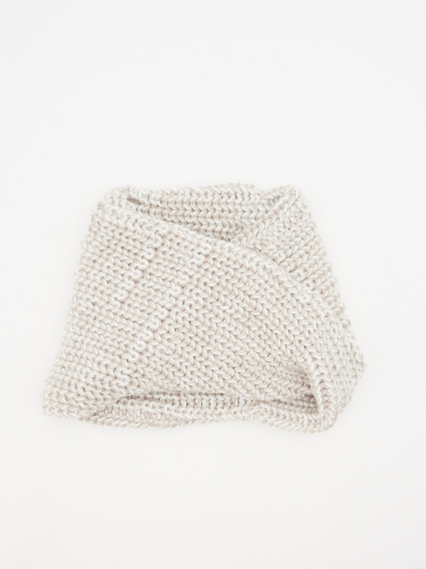 Knitted neck scarf beige