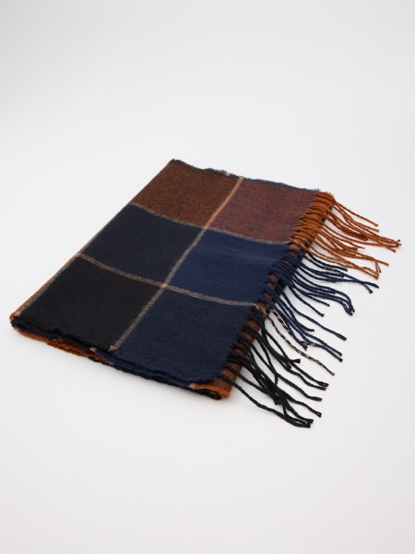 Men's plaid scarves multicolor detail view