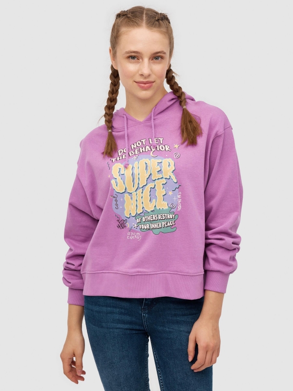 Super Nice Sweatshirt purple middle front view