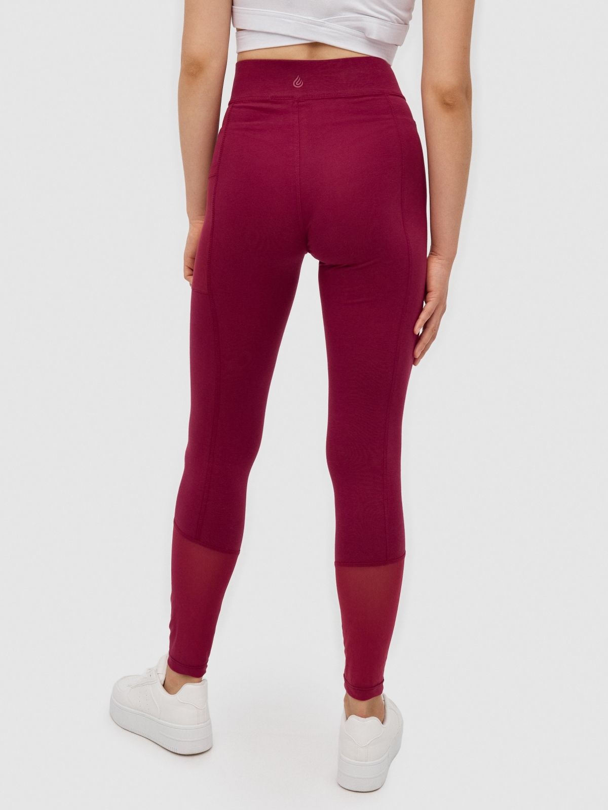 Leggings with pocket garnet middle back view