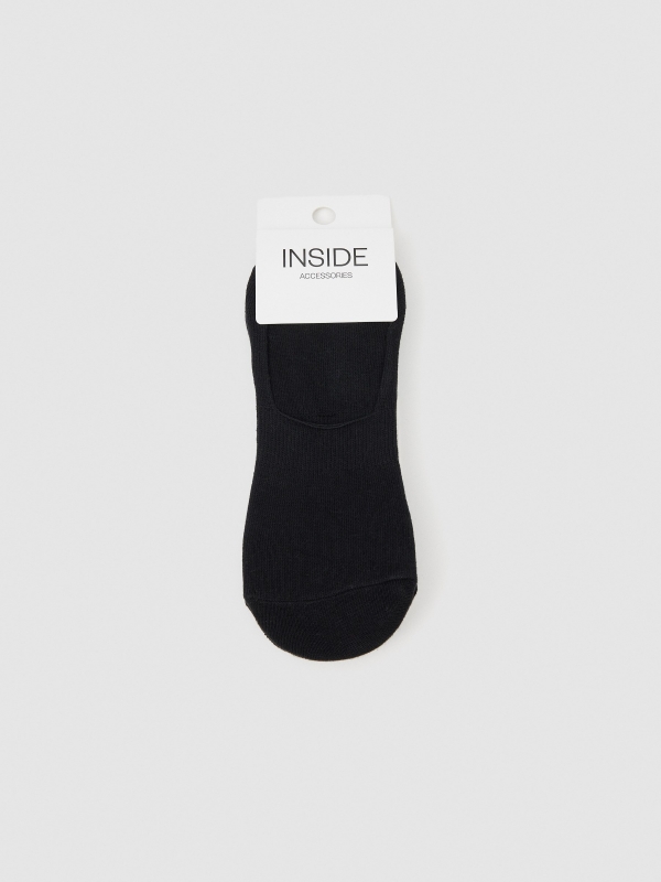 Black pinkies socks (3 pairs) black middle back view