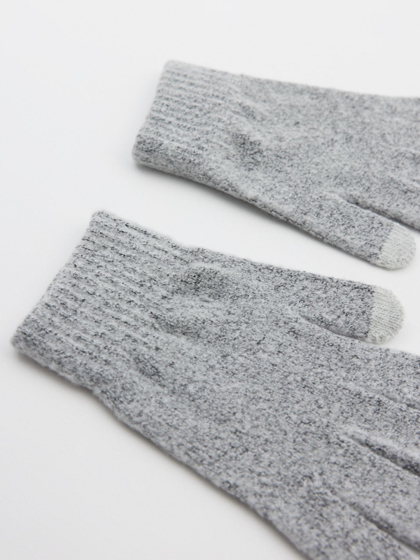 Grey touchscreen gloves grey aerial view