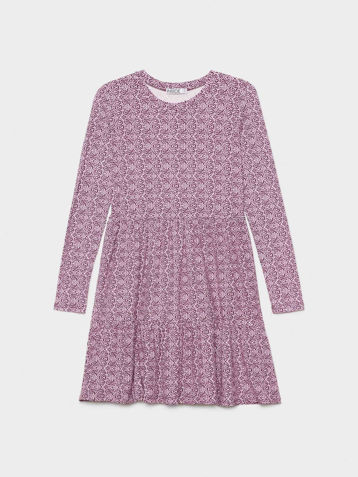  Printed dress with ruffle lilac