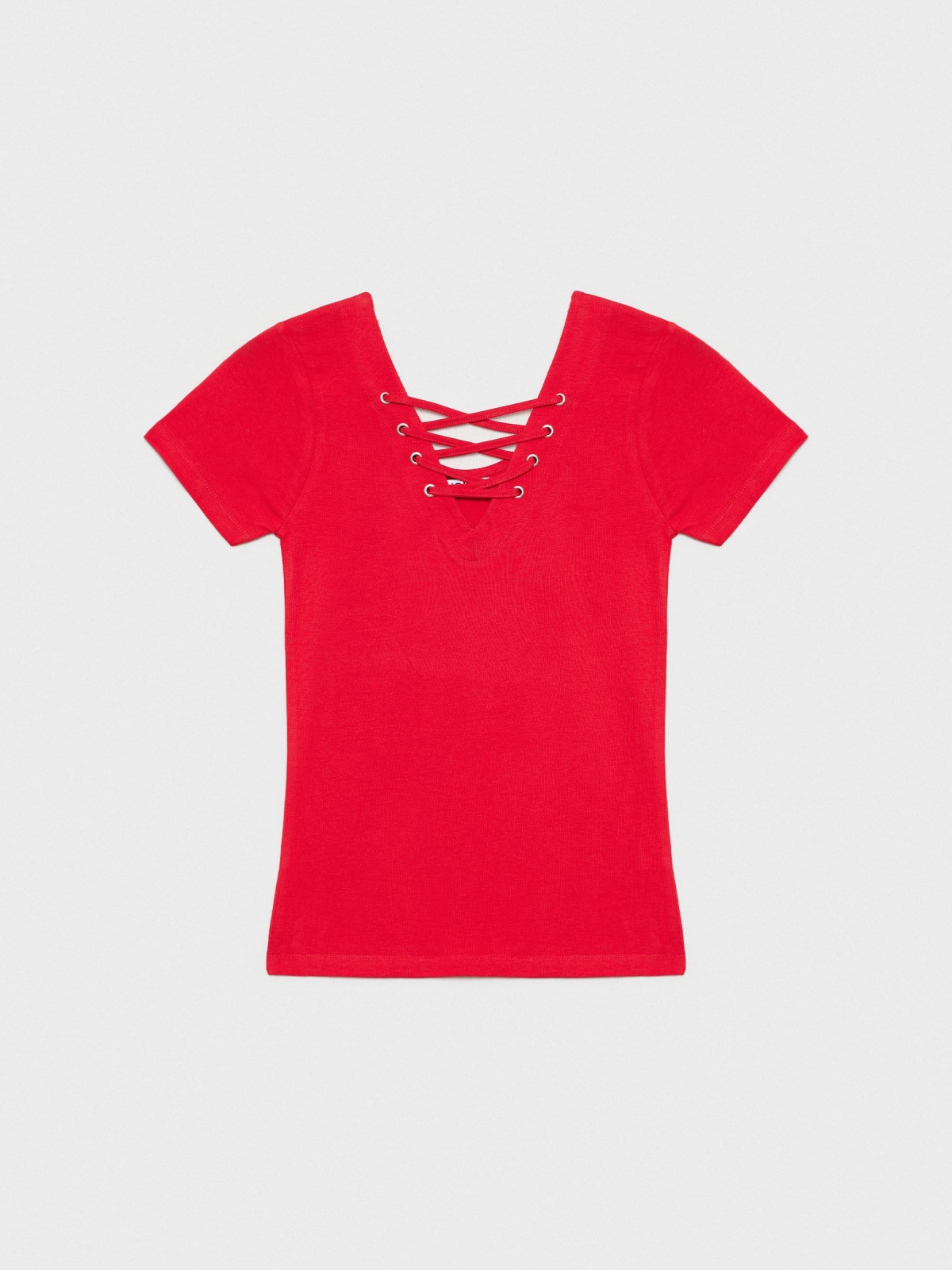  Camiseta lace up rojo