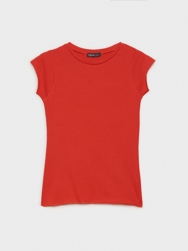  Camiseta básica cuello redondo rojo