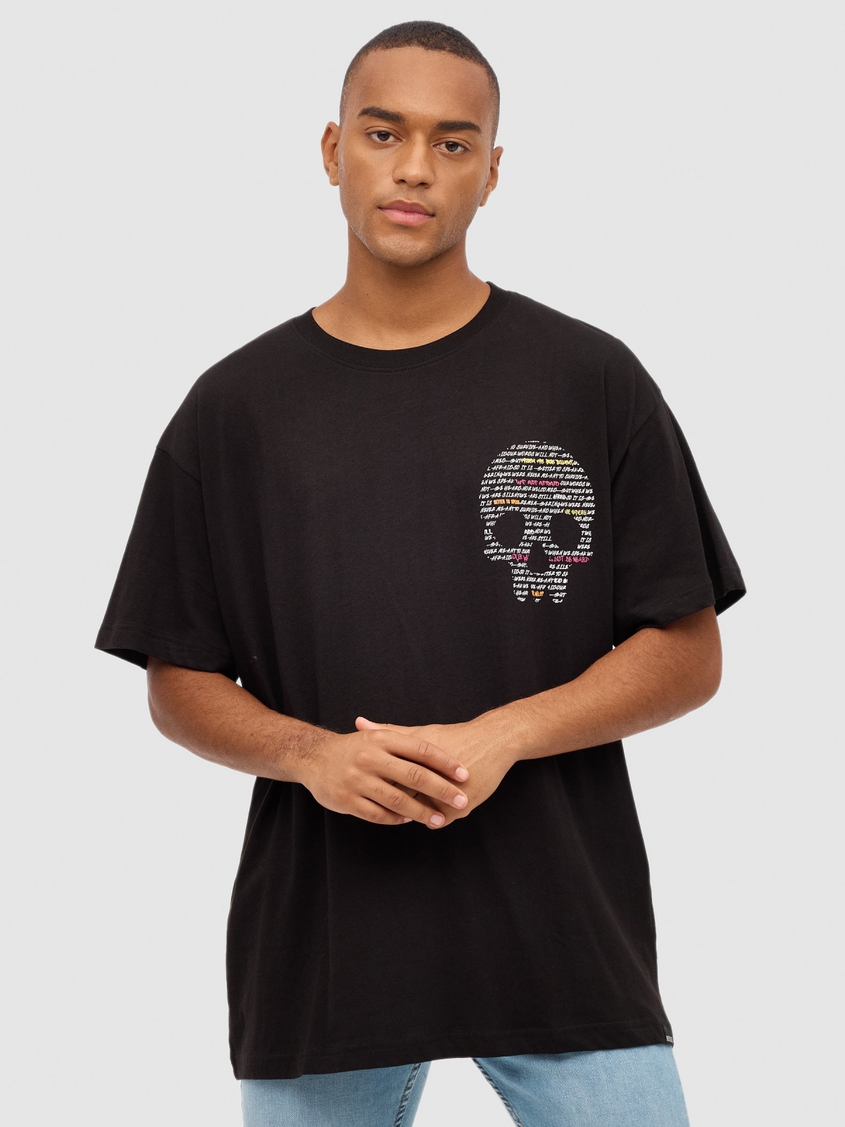 Oversize text skull t-shirt