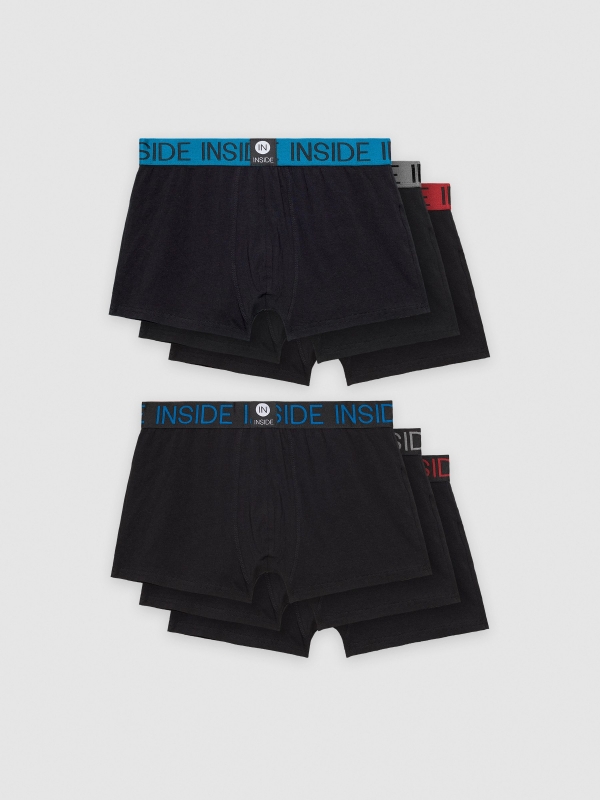 Calzoncillo boxer negro 6 unid negro