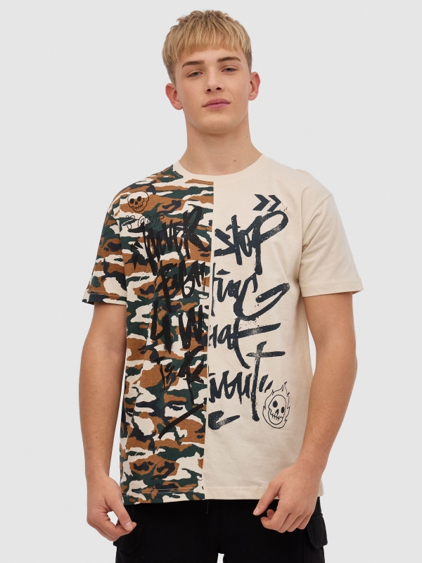 Graffiti camouflage t-shirt