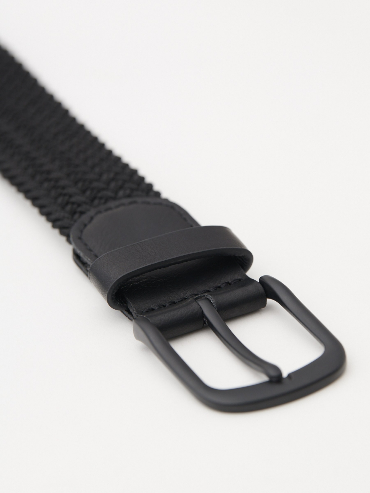 Elastic braided belt black vista detalle