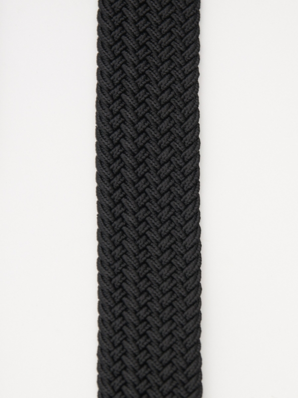 Elastic braided belt black vista detalle