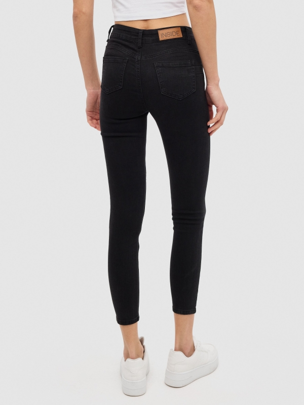 Jeans skinny push up denim negro negro vista media trasera