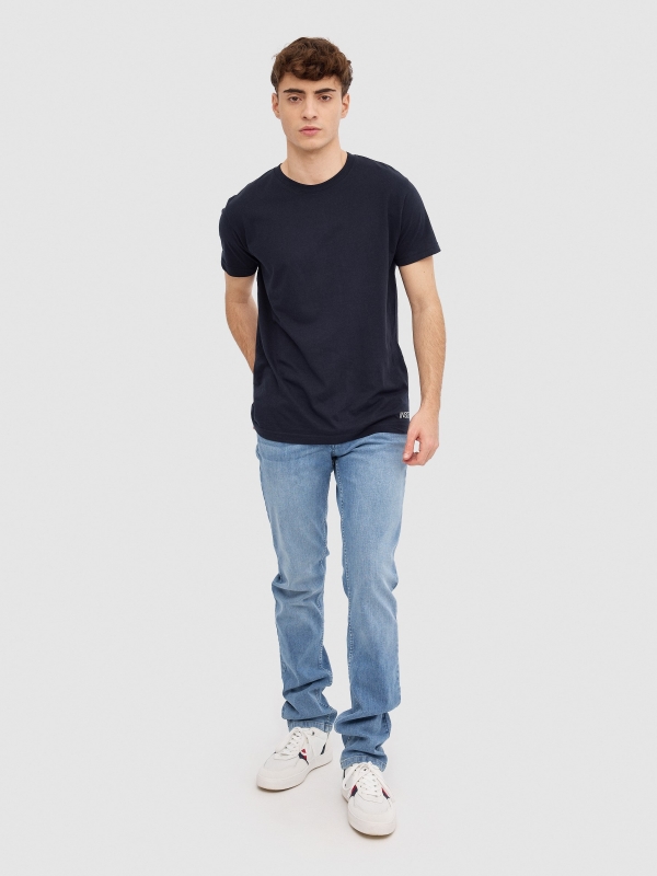 Consistent light blue slim fit jeans blue front view