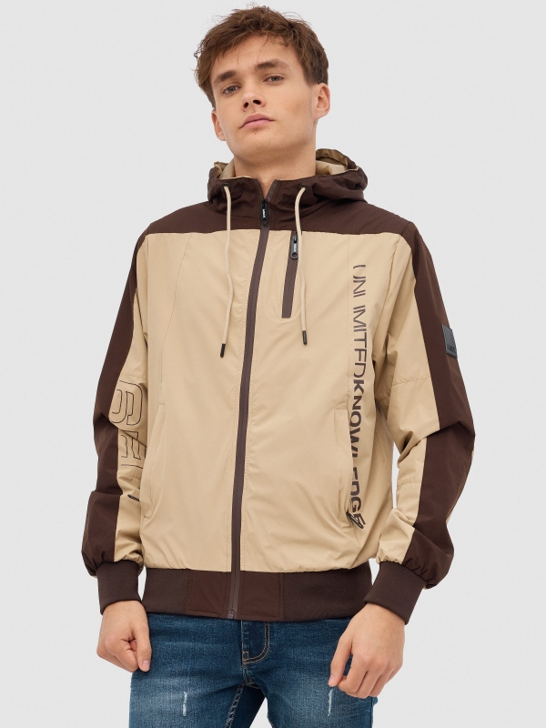 Nylon jacket with hood