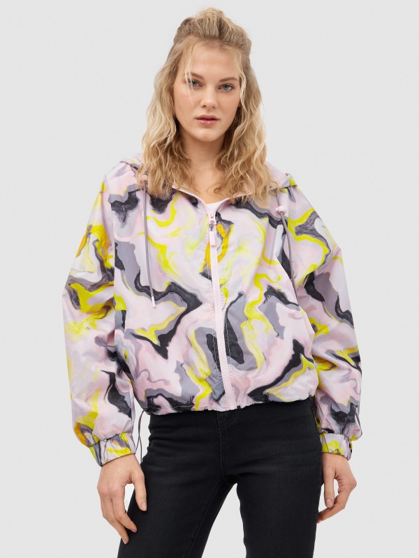 Tie dye nylon jacket