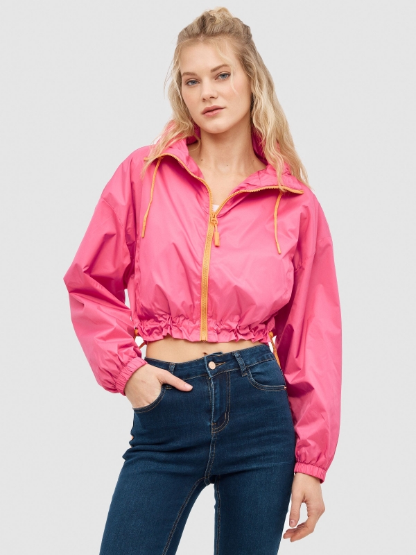 Fuchsia nylon jacket