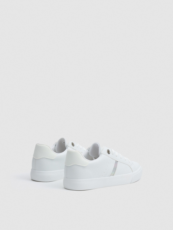 Casual platform sneaker white 45º back view