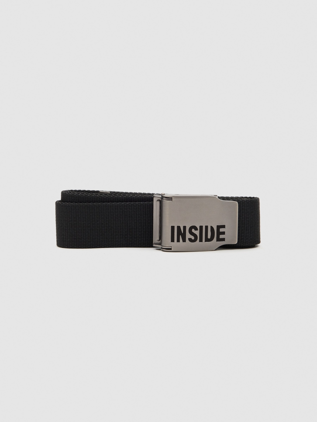 Coloured canvas belt black