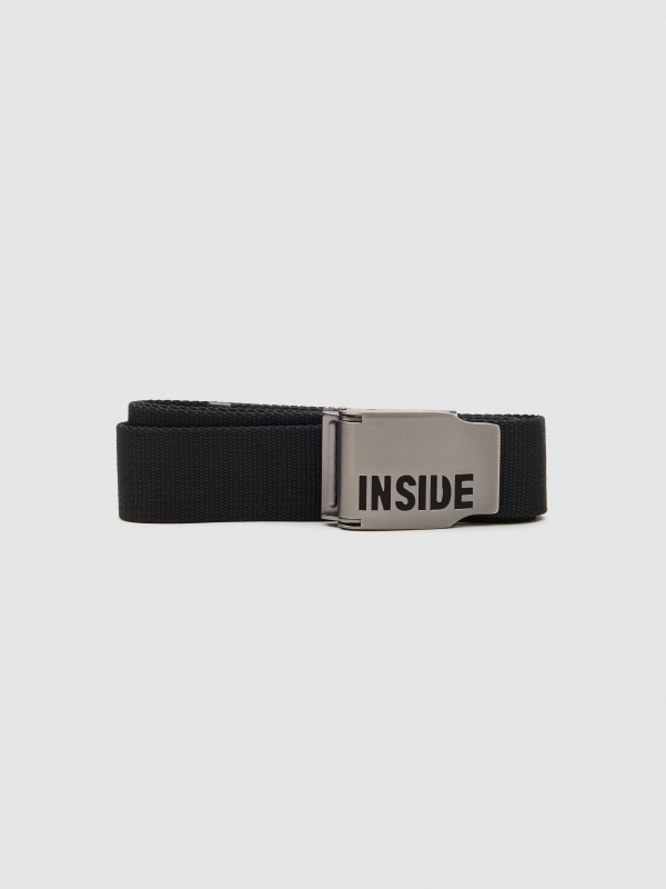 Coloured canvas belt black