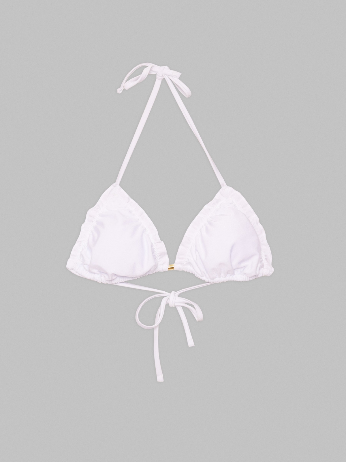  Top bikini efecto metalizado blanco