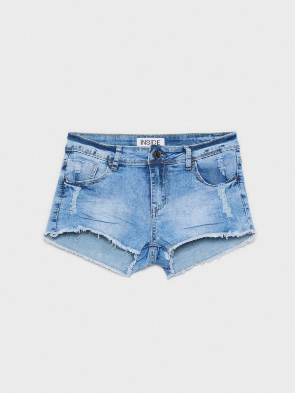  Short denim desgastado rotos azul