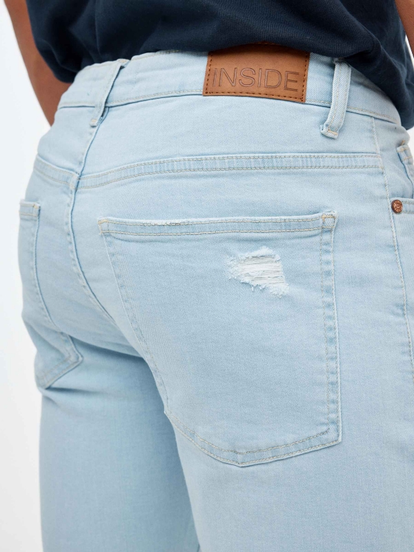 Bermudas denim skinny azul azul vista detalle