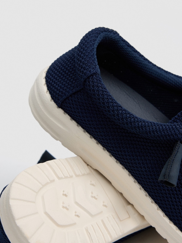 Nylon sneakers petrol blue detail view