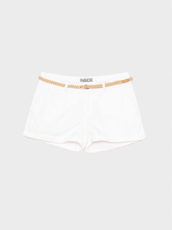  Short pinzas cinturón blanco