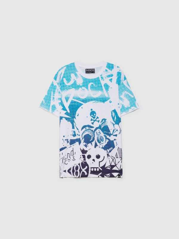  Skulls graffiti t-shirt white