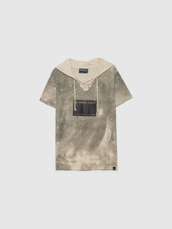  Brush hooded t-shirt sand