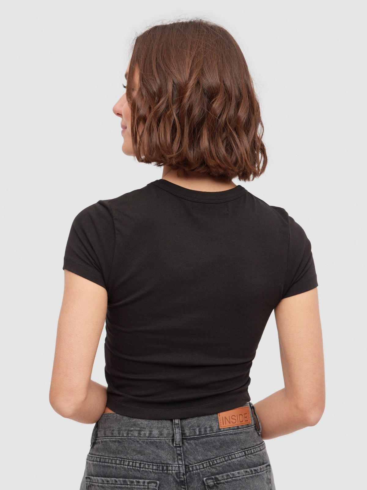 C'est la vie Crop top black middle back view