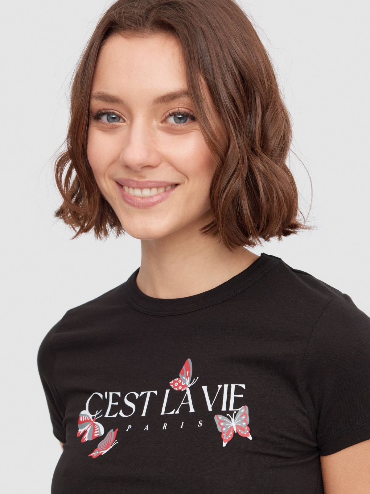 C'est la vie Crop top black detail view