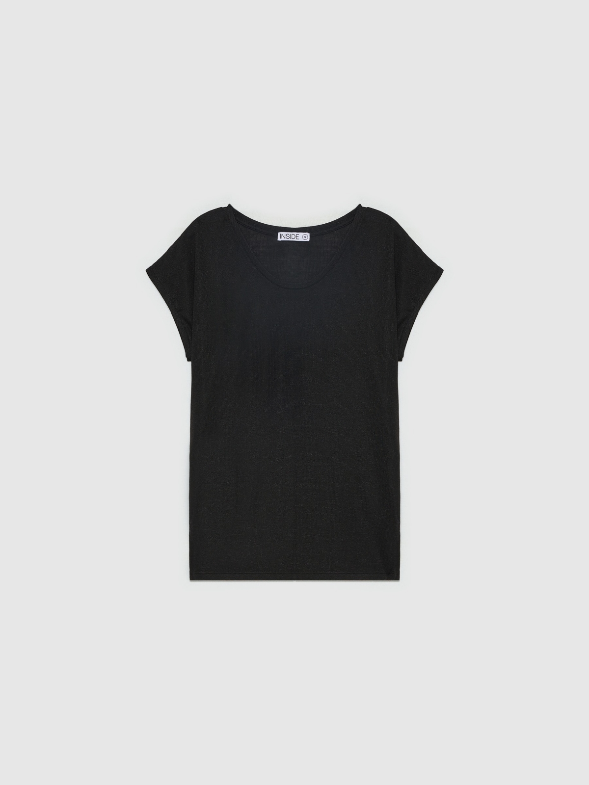  Camiseta lurex cuello pico negro