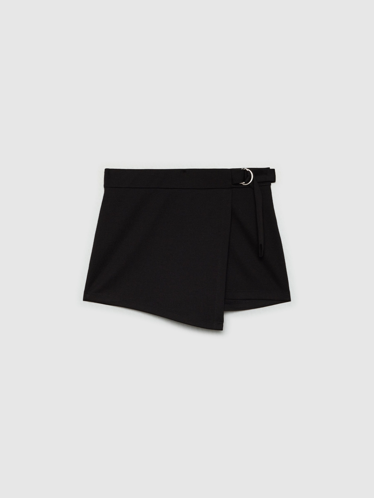  Calça saia fivela metálica preto