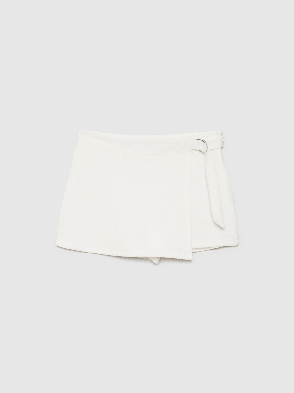  Skort with metal buckle white