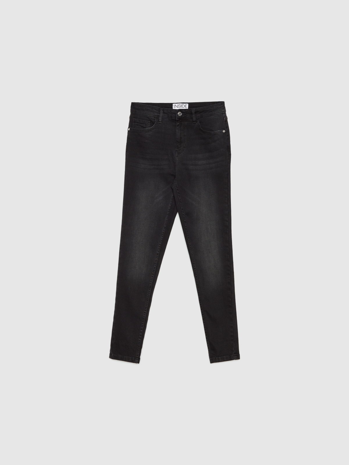  Mid-rise skinny jeans black