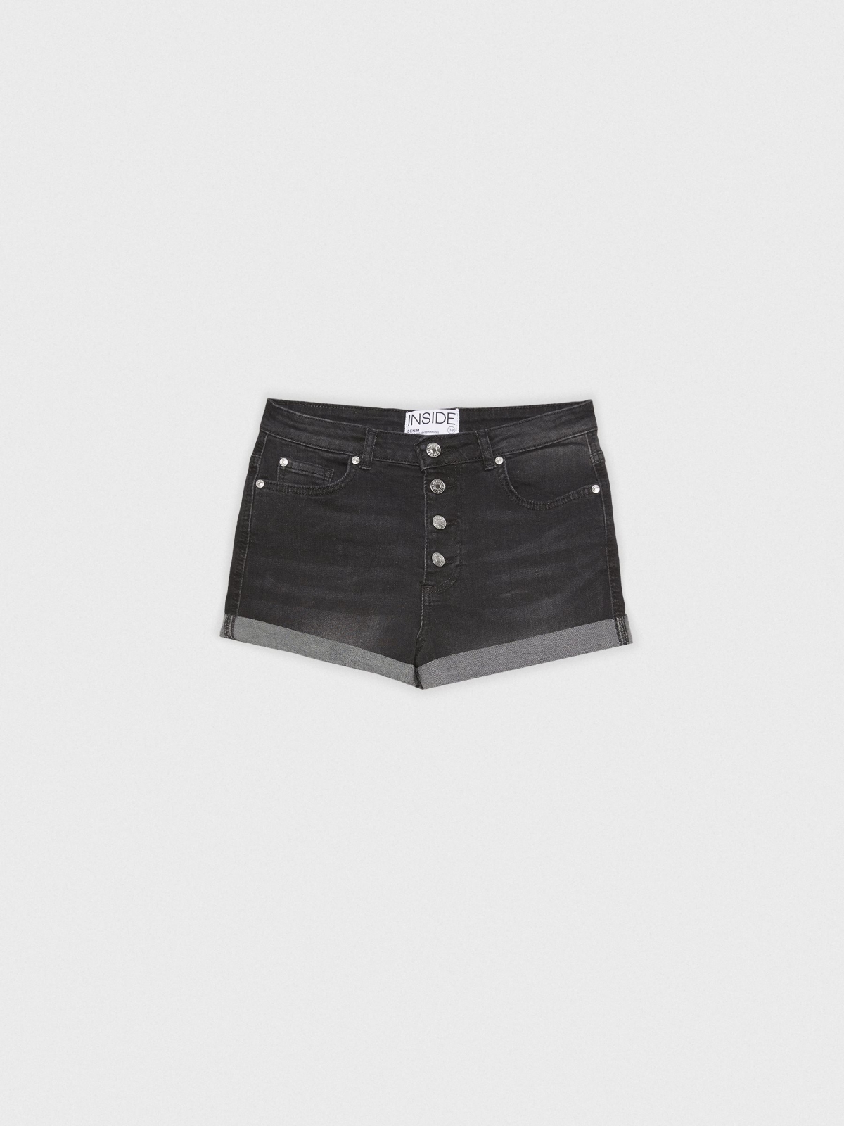  Short denim abotoado preto