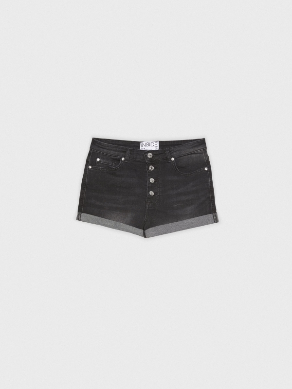  Shorts denim botones negro