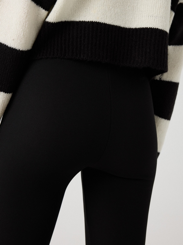 High waisted ottoman leggings black detail view