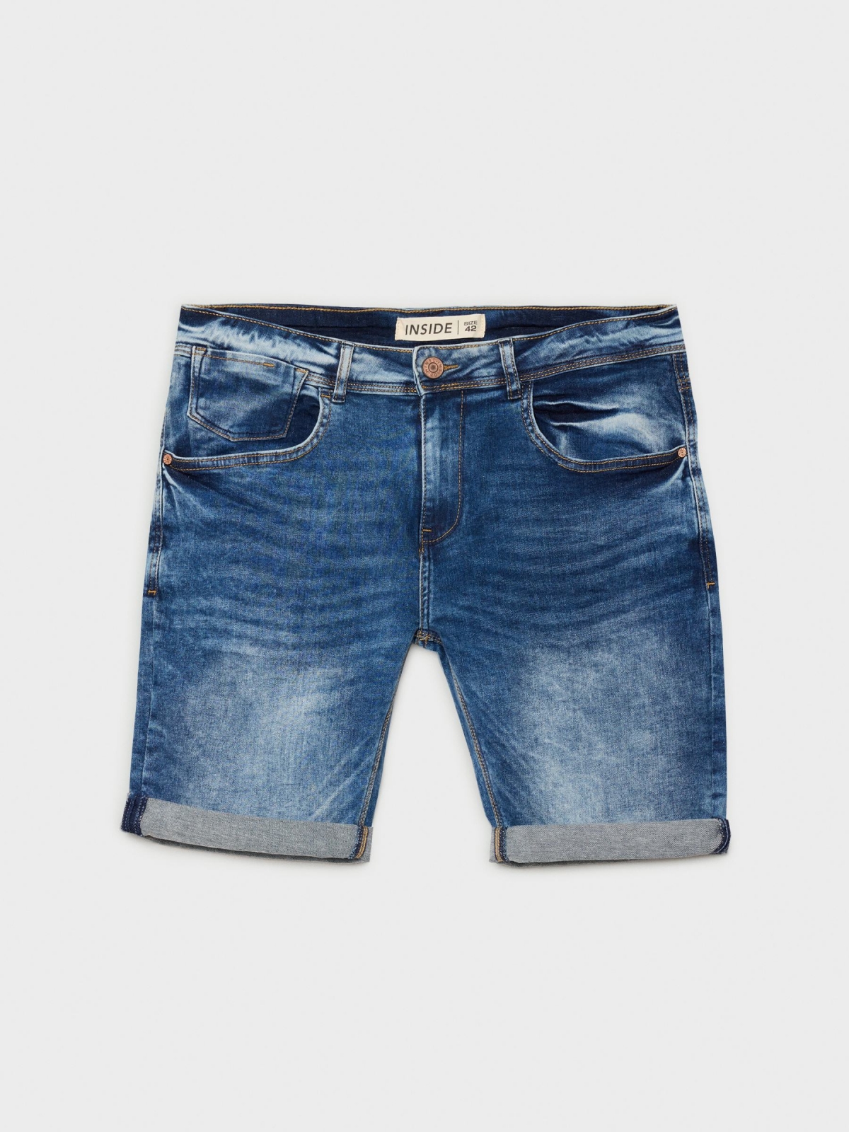  Bermuda denim azul gastado azul