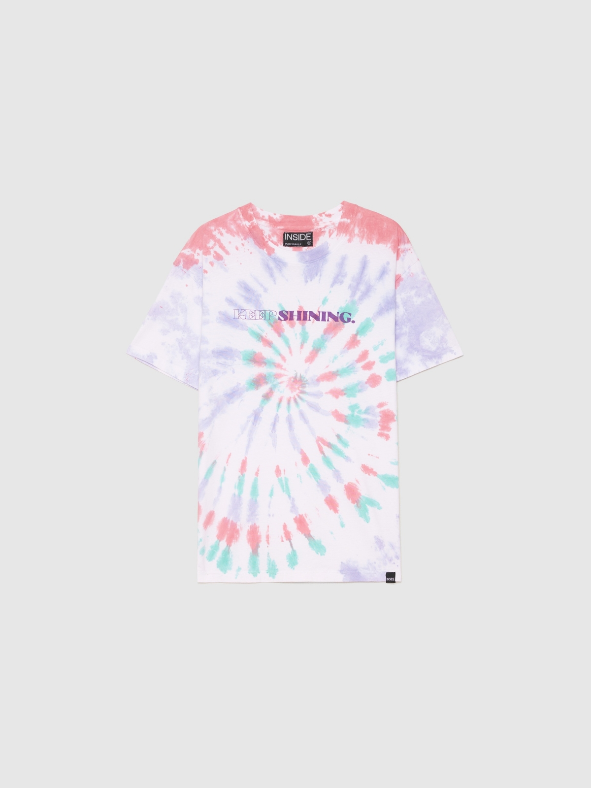  T-shirt tie dye multicolorida branco